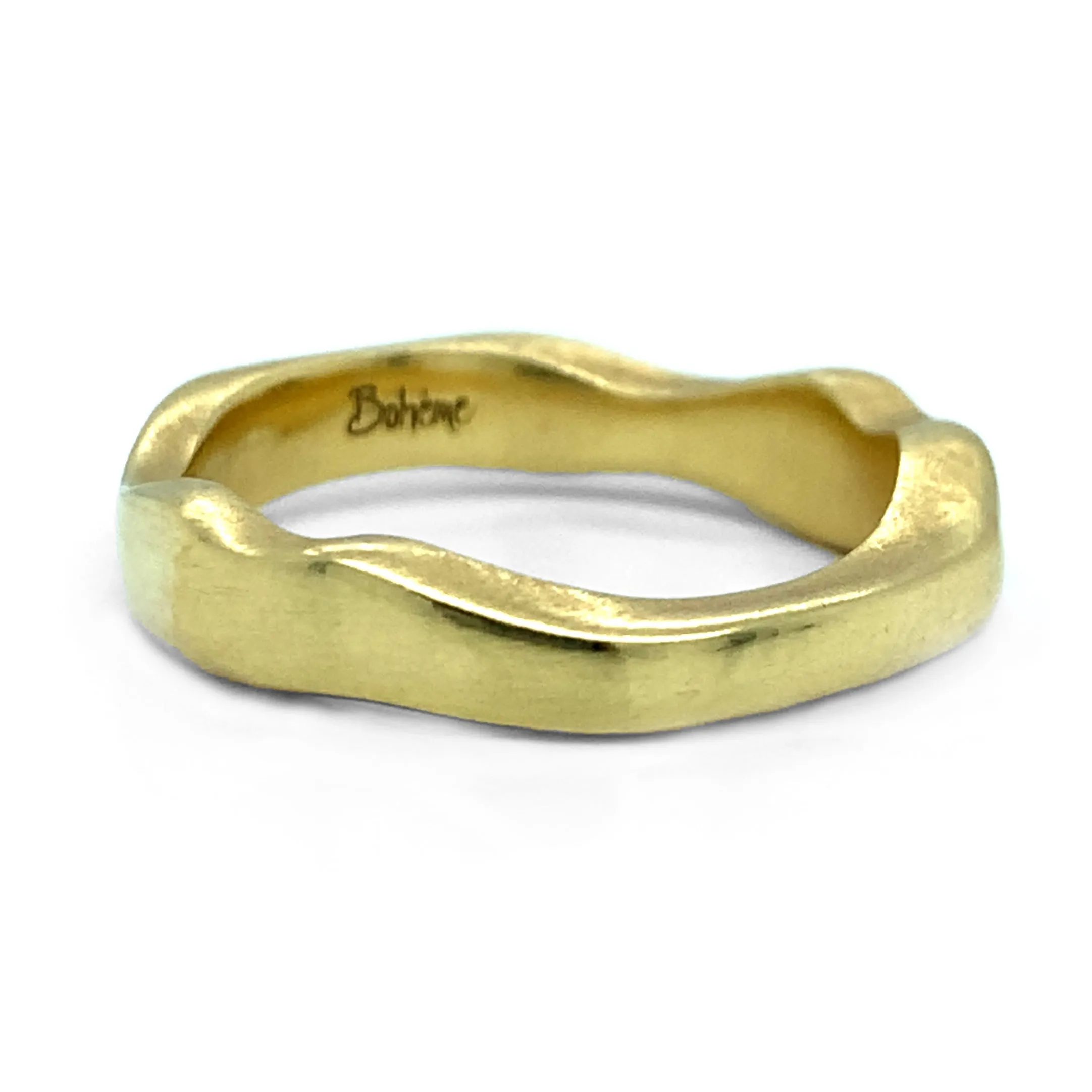 18K Yellow Organically Shaped Gold Band - "Boheme Lava"