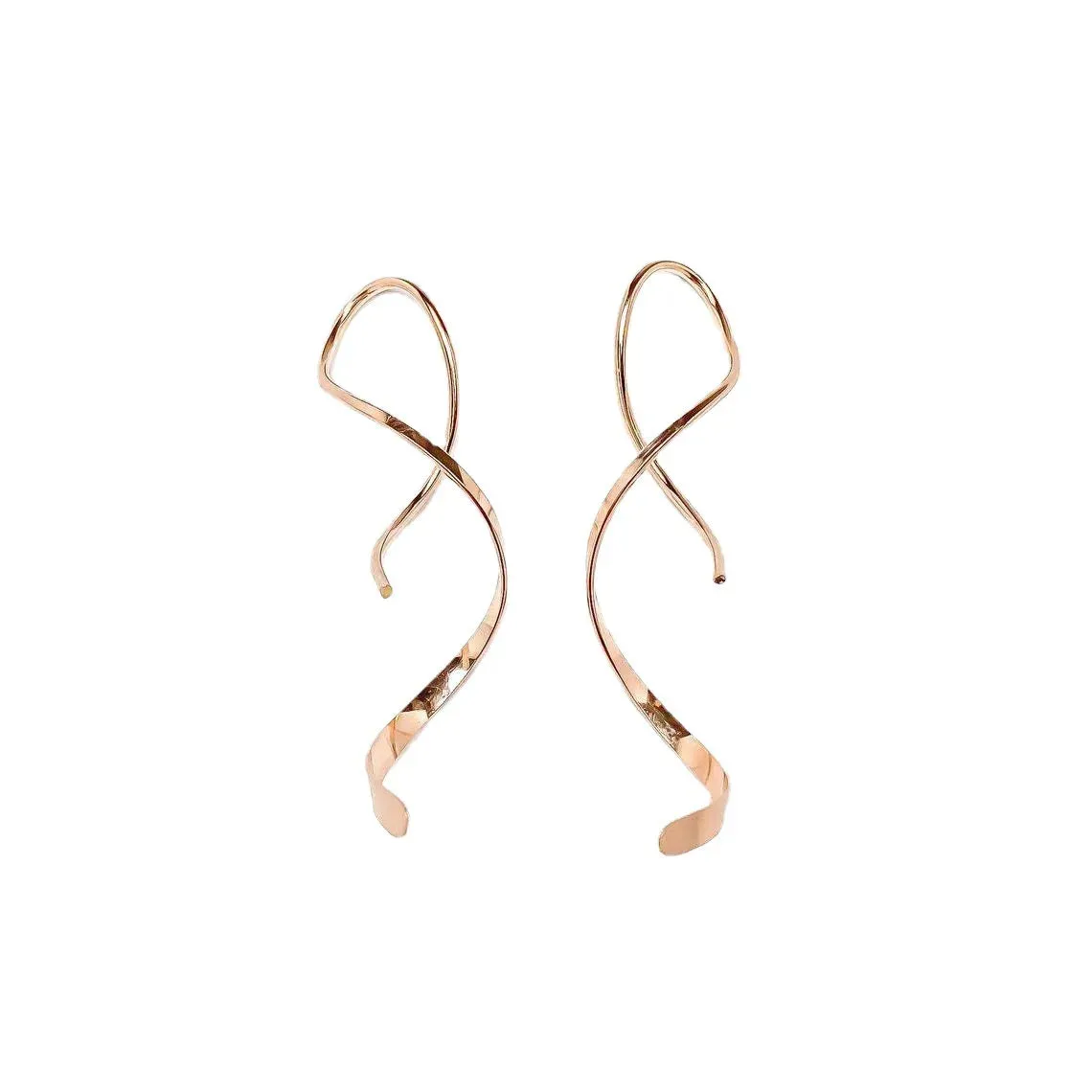 2023 Fashion Unique Stainless Steel Twisted Long Hanging Drop Earrings for Women Men Irregular Gold Color Ear Piercing Jewelry