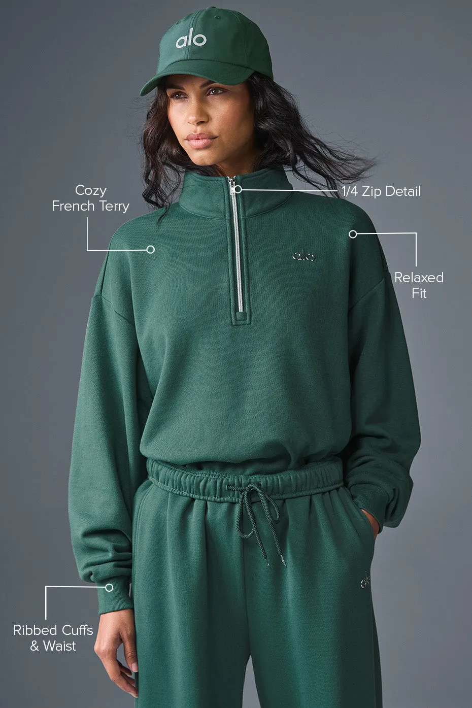 Accolade 1/4 Zip Pullover - Winter Ivy