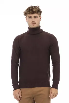 Alpha Studio Brown Merino Wool Sweater