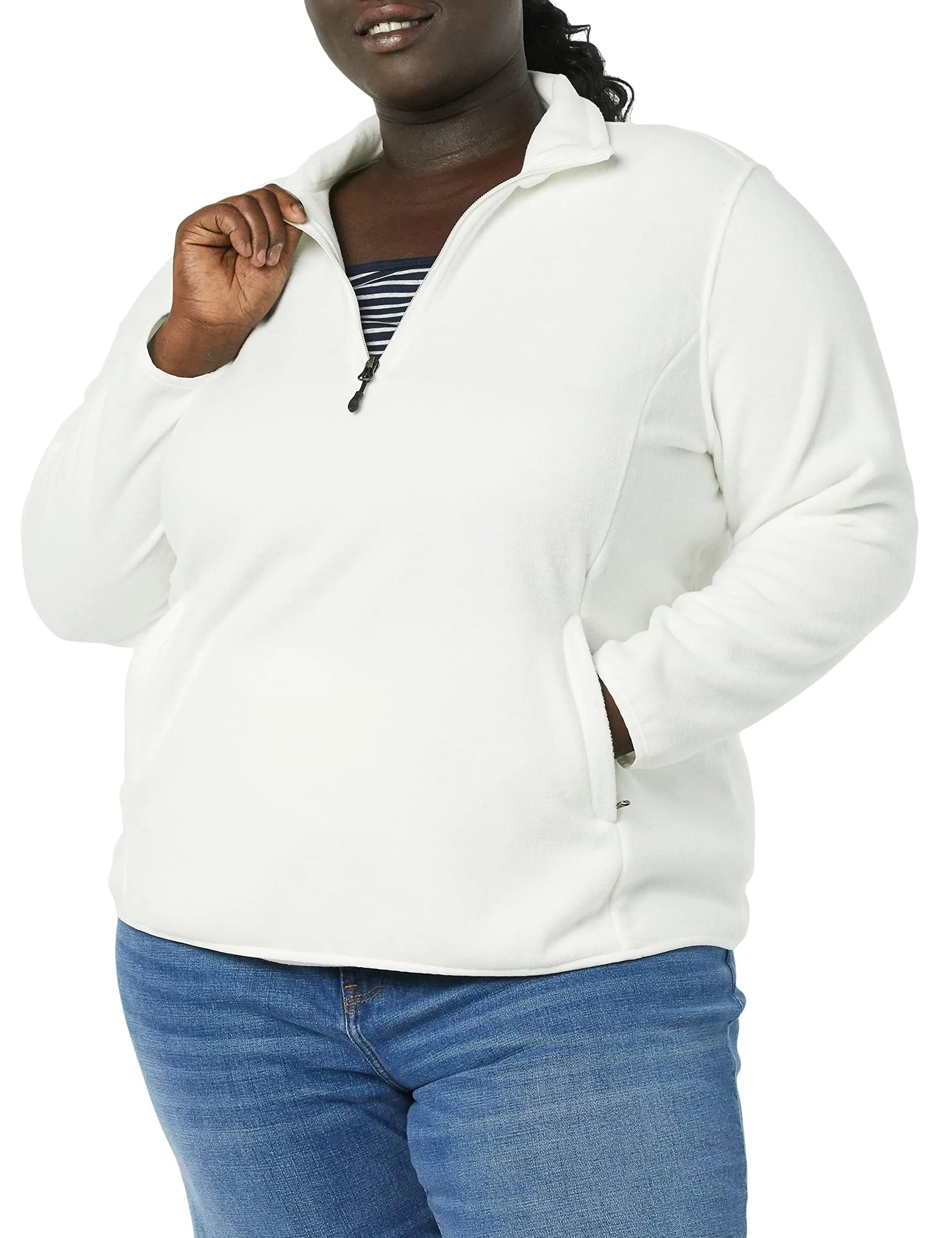 Amazon Essentials Women's Classic-Fit Long-Sleeve Quarter-Zip Polar Fleece Pullover Jacket -