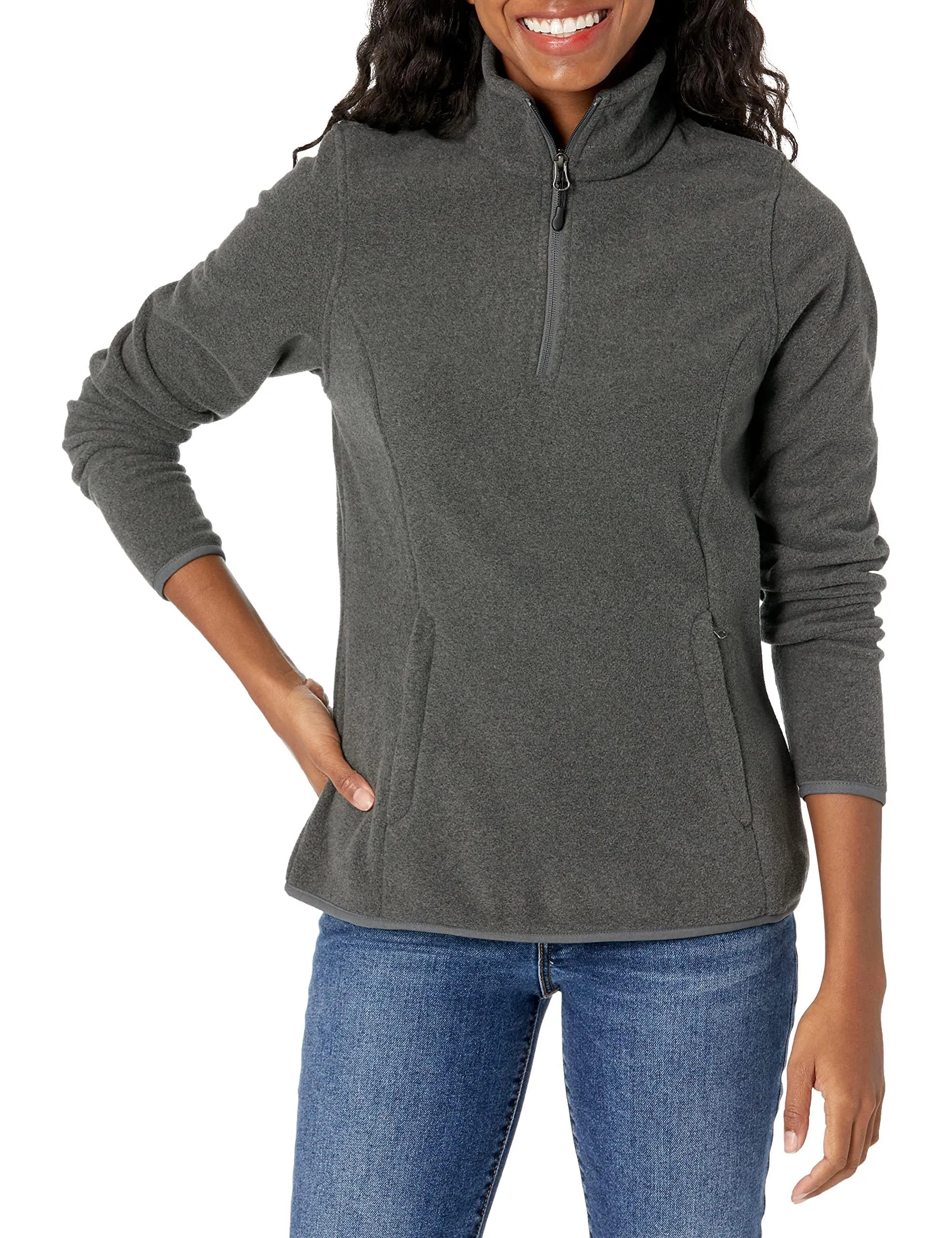 Amazon Essentials Women's Classic-Fit Long-Sleeve Quarter-Zip Polar Fleece Pullover Jacket -