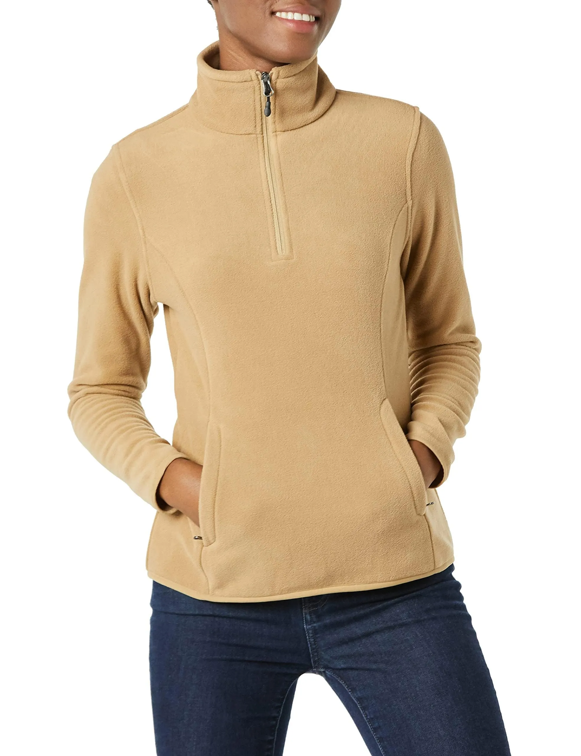 Amazon Essentials Women's Classic-Fit Long-Sleeve Quarter-Zip Polar Fleece Pullover Jacket -