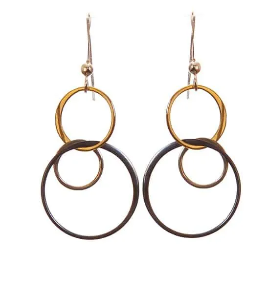 Amy Medium Three-Tone Earrings Mixed Metal