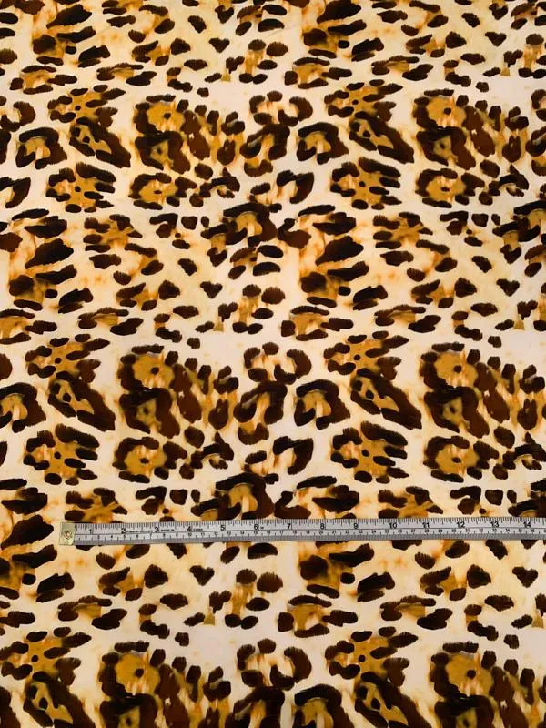 Animal Pattern Printed Cotton Poplin - Brown / Orange / Mustard / Off-White