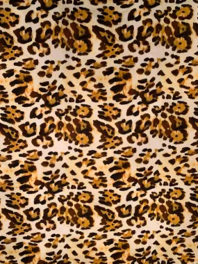 Animal Pattern Printed Cotton Poplin - Brown / Orange / Mustard / Off-White