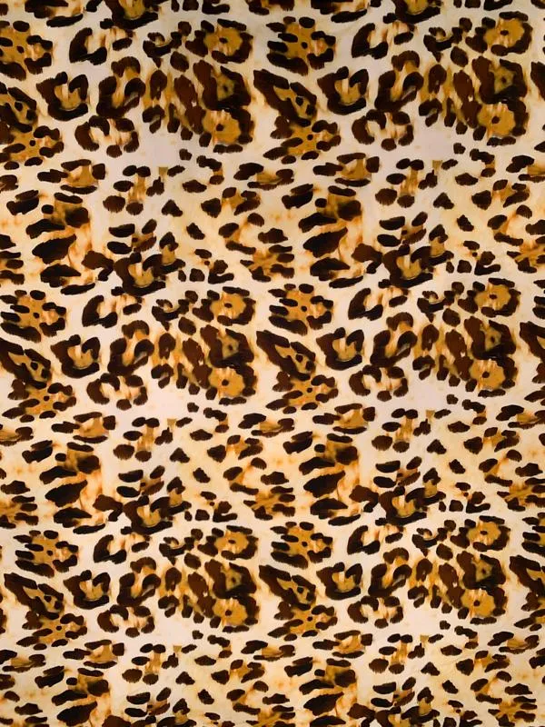 Animal Pattern Printed Cotton Poplin - Brown / Orange / Mustard / Off-White