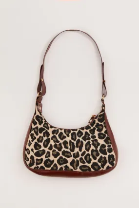 Animal Print Shoulder Baguette Bag