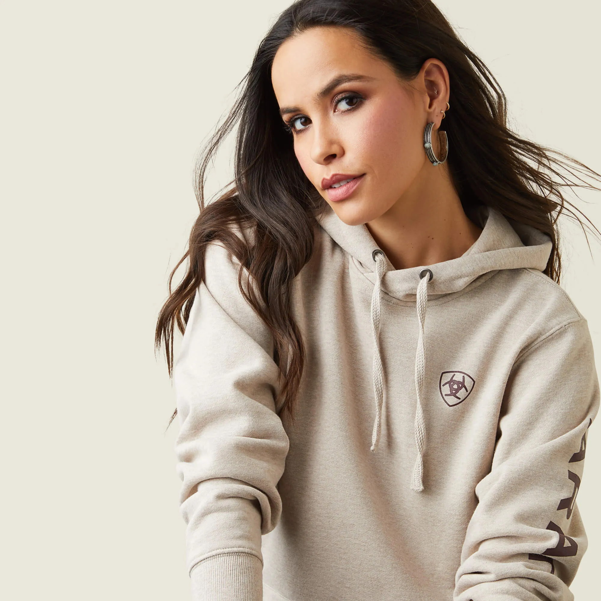 Ariat Women's Oatmeal Heather Logo Hoodie