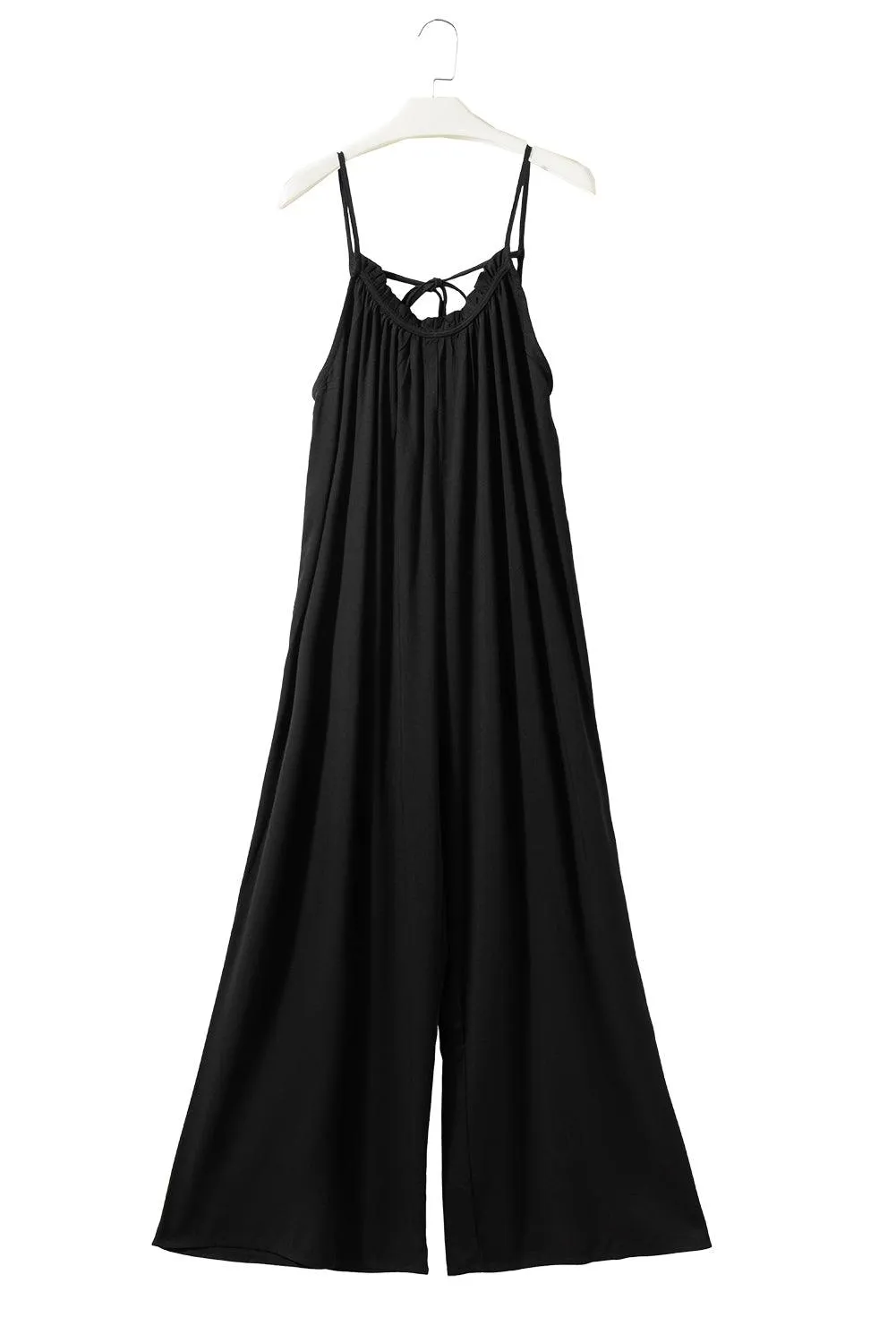 Backless spaghetti Neckline Jumpsuit with Wide Leg