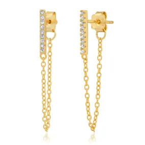 BAR CHAIN EARRING, GOLD