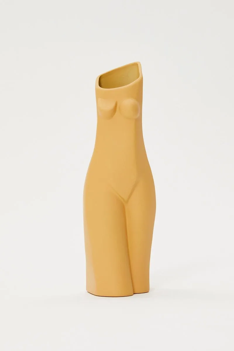 Beige Female Figure Vase 29Cm Tall