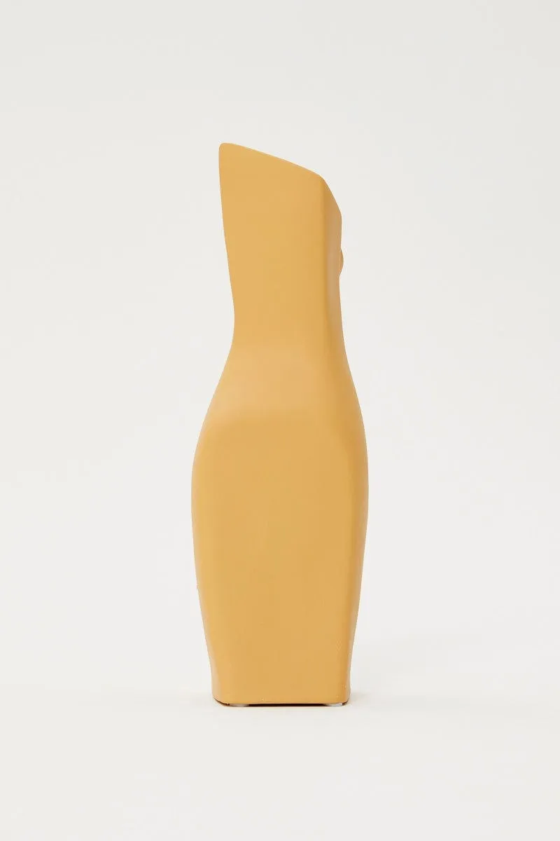 Beige Female Figure Vase 29Cm Tall