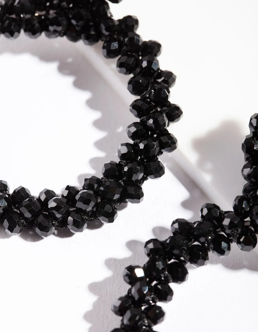 Black Cluster Bead Drop Earrings