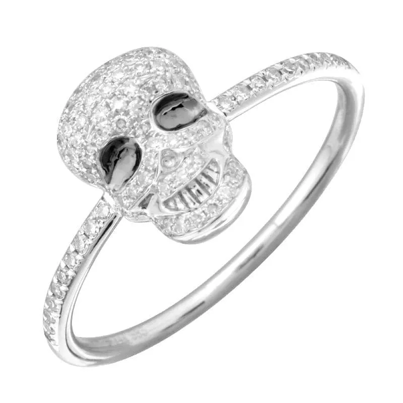 Black Diamond Skull Ring