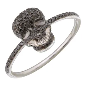 Black Diamond Skull Ring