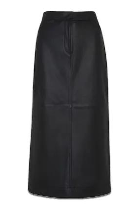 Black Jamie Leather Midi Skirt