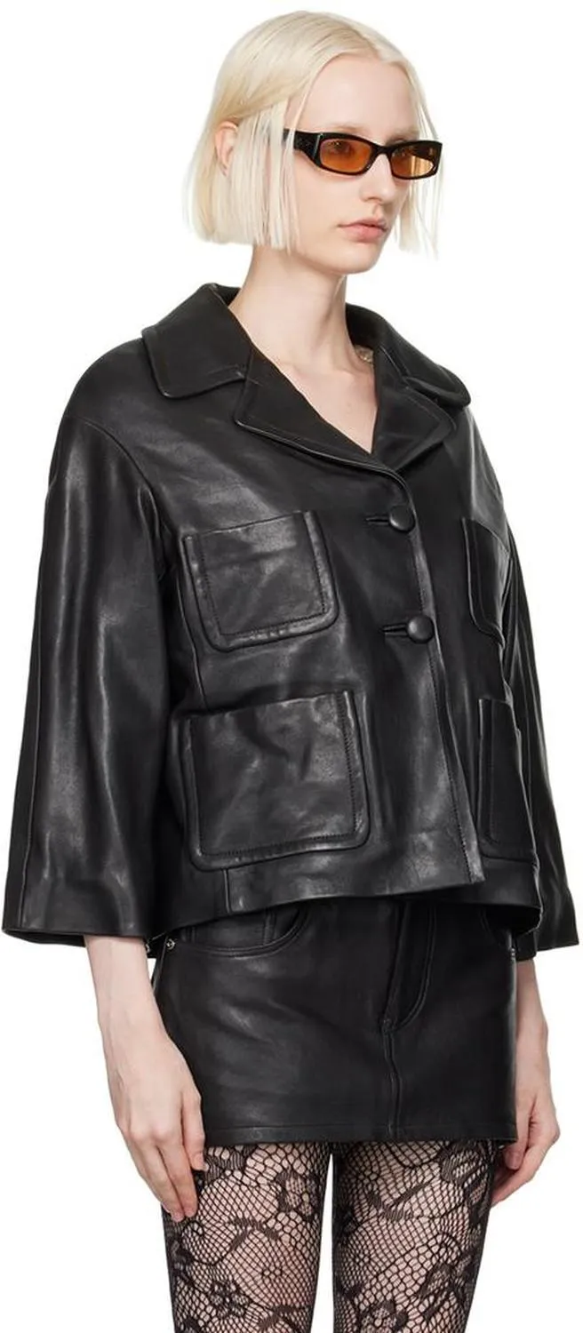 Black 'The Lady' Leather Jacket