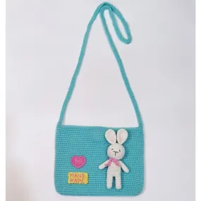 Blue Bunny Purse Set - Handcrafted Crochet