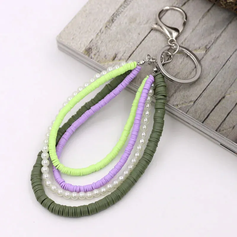 Bohemian Handmade Keychain Multilayer Clay Pearl