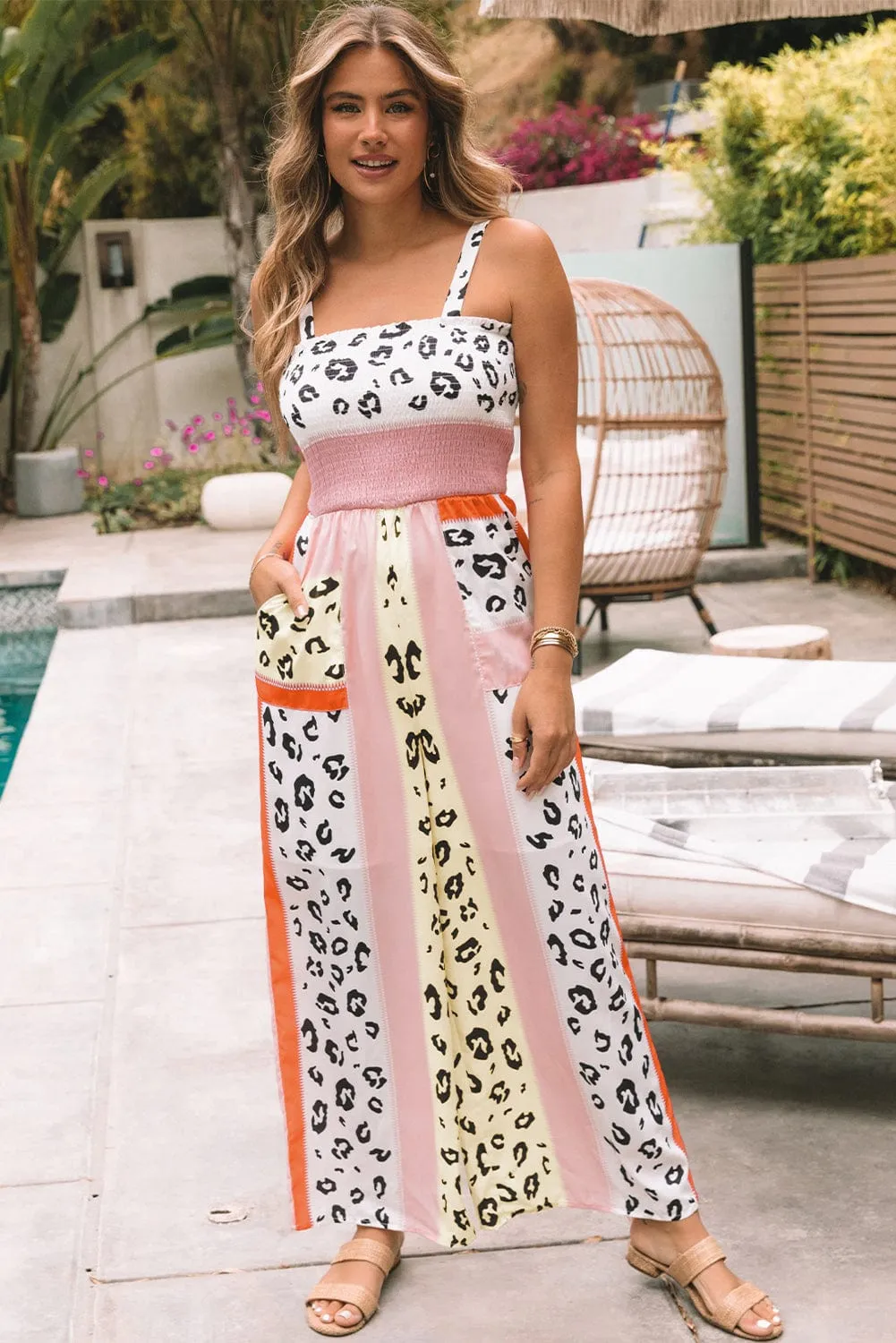 Bohemian Leopard Print Jumpsuit