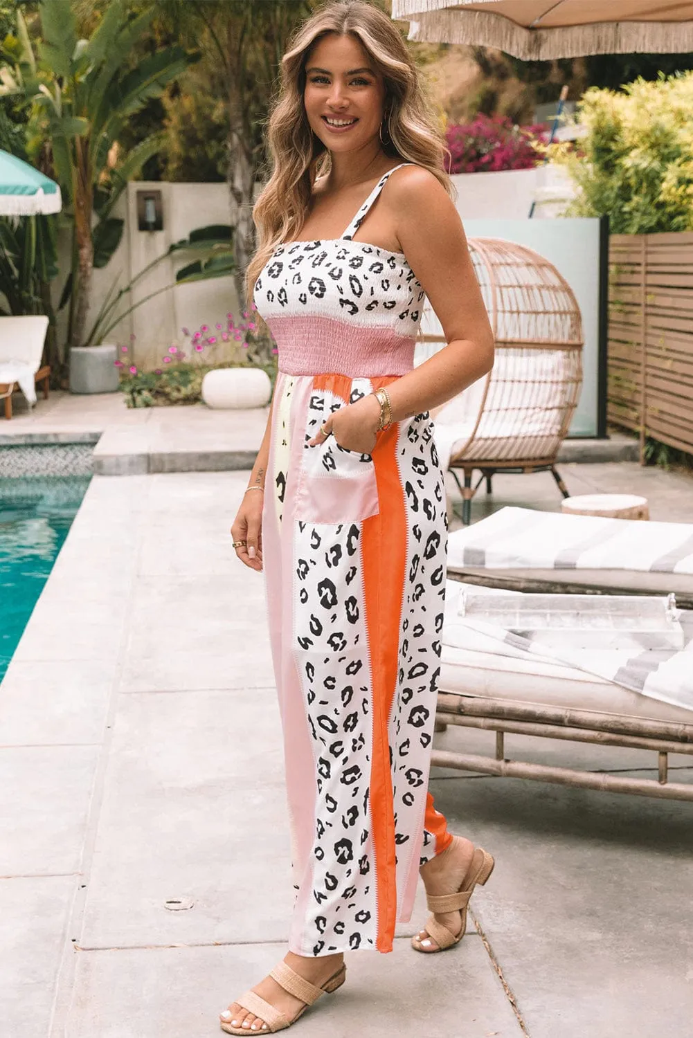 Bohemian Leopard Print Jumpsuit