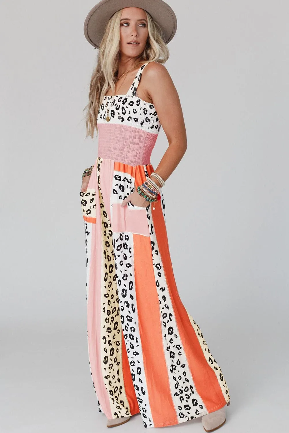 Bohemian Leopard Print Jumpsuit