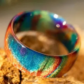 Bohemian Rainbow Resin Ring - Gradient Color