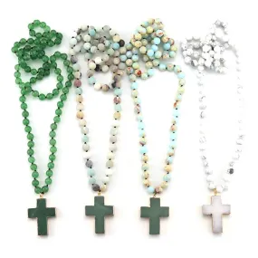 Bohemian Tribal Necklace - Jesus Cross Pendant