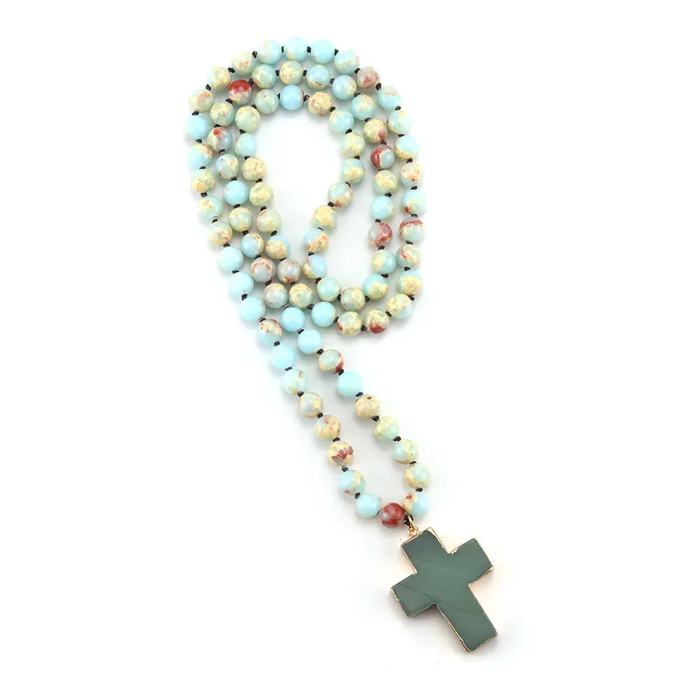 Bohemian Tribal Necklace - Jesus Cross Pendant