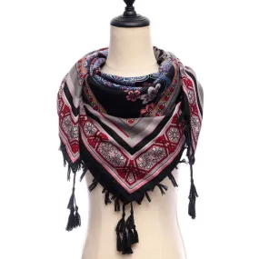 Bohemian Winter Cotton Scarf Printed Bandana Shawl #1368