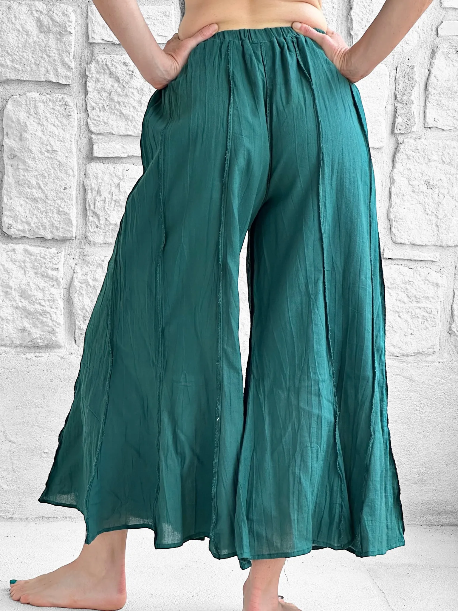 'Breezy Flared Pants' - Green