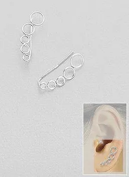 Bubbly Chic .925 Sterling Silver Ear Crawler