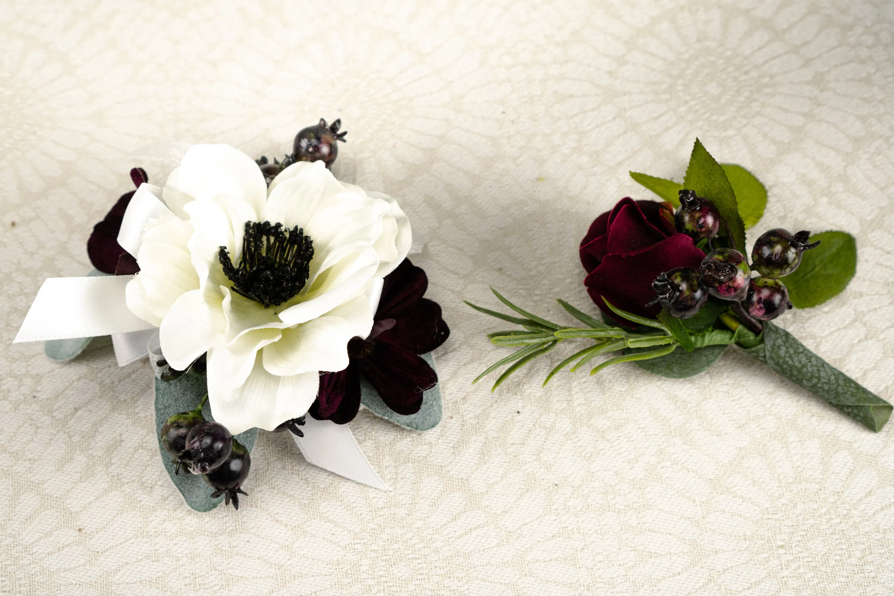 Burgundy and Blue Boho Bridal Bouquet