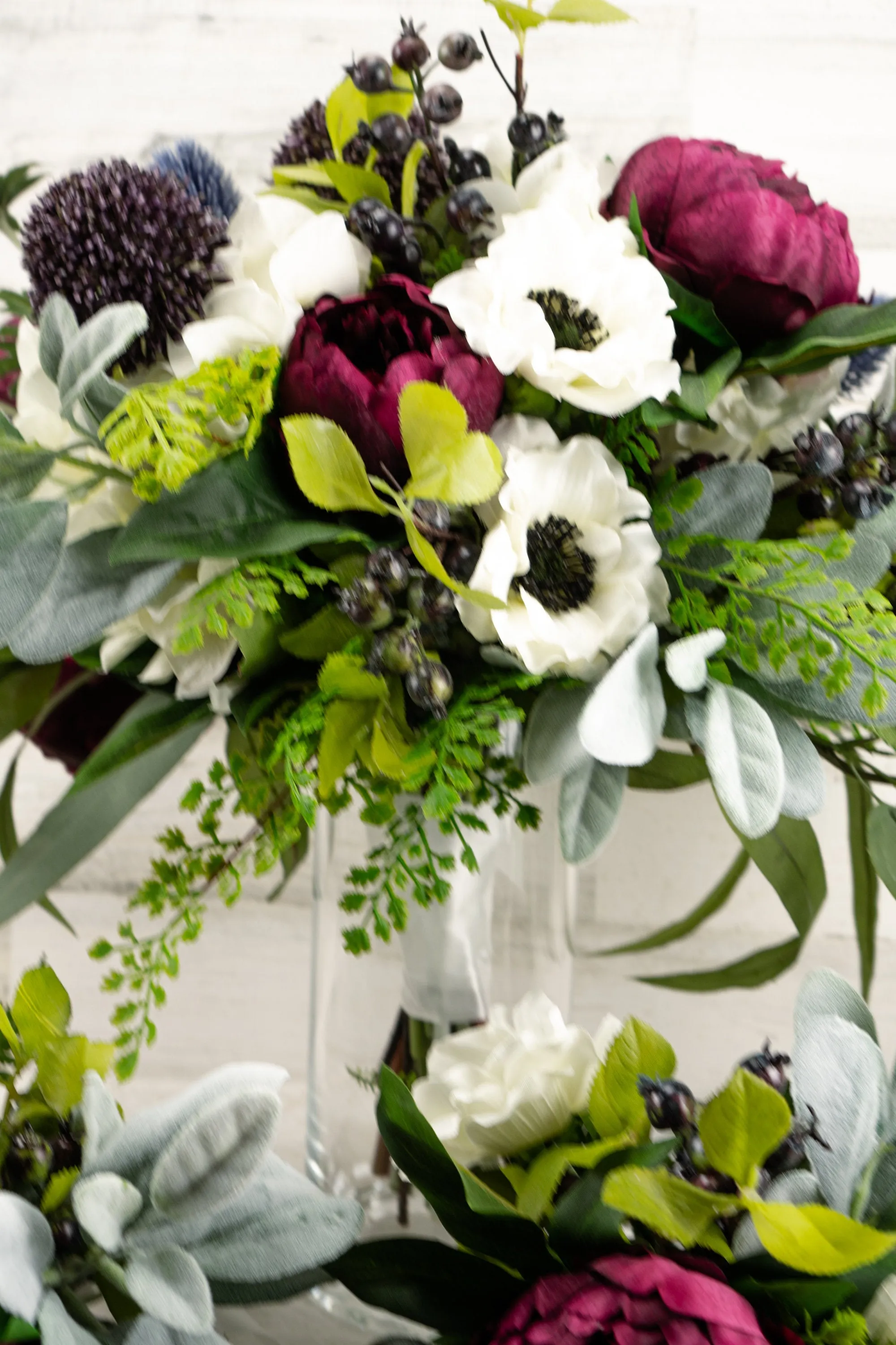 Burgundy and Blue Boho Bridal Bouquet