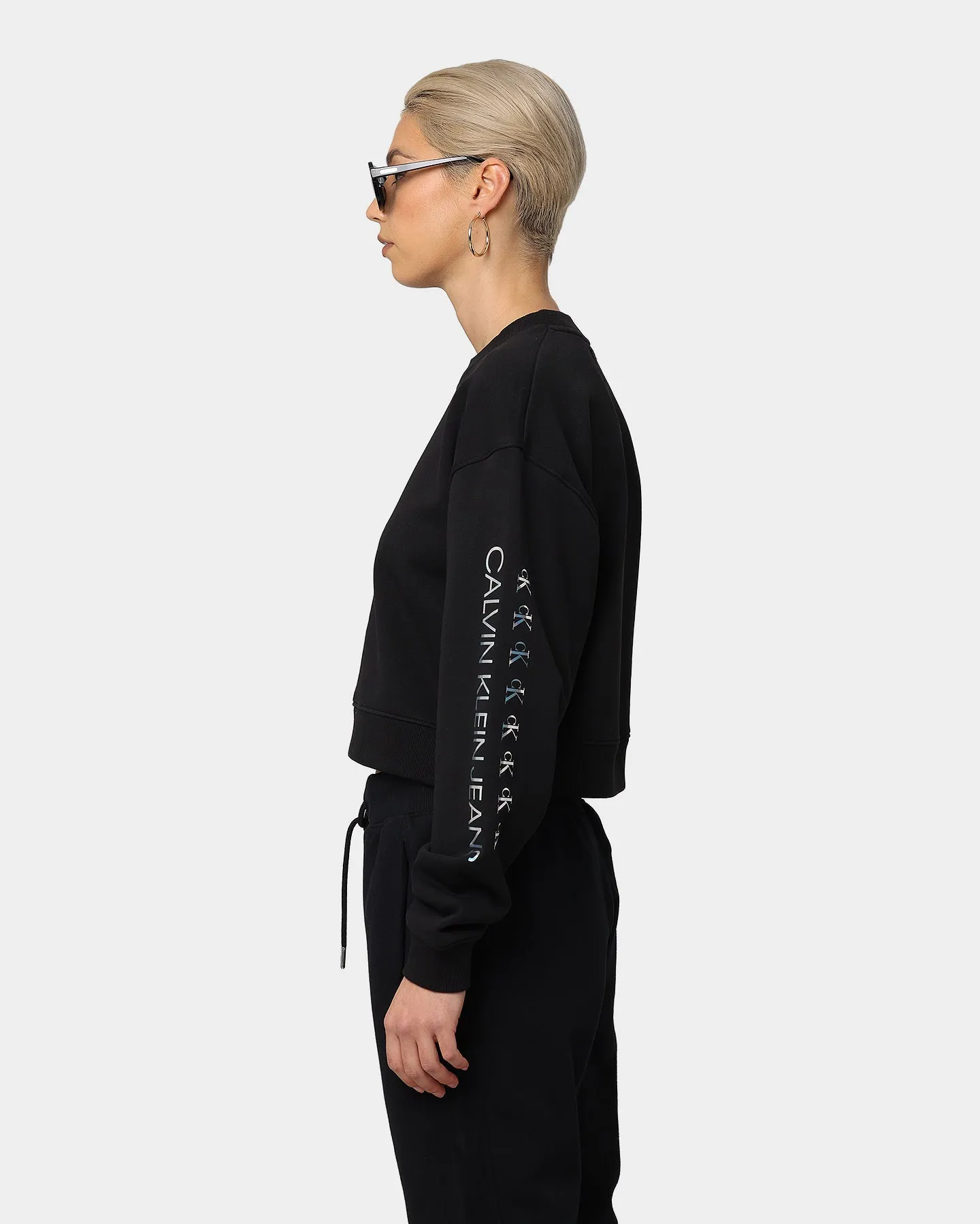 Calvin Klein Shine Logo Crew Neck Black