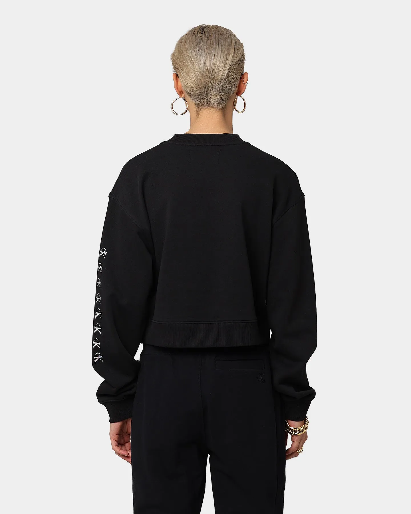 Calvin Klein Shine Logo Crew Neck Black