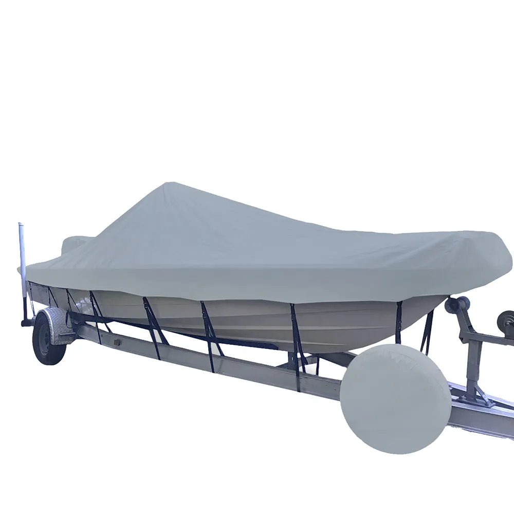 Carver Poly-Flex II Styled-to-Fit Boat Cover f/17.5' V-Hull Center Console Shallow Draft Boats - Grey