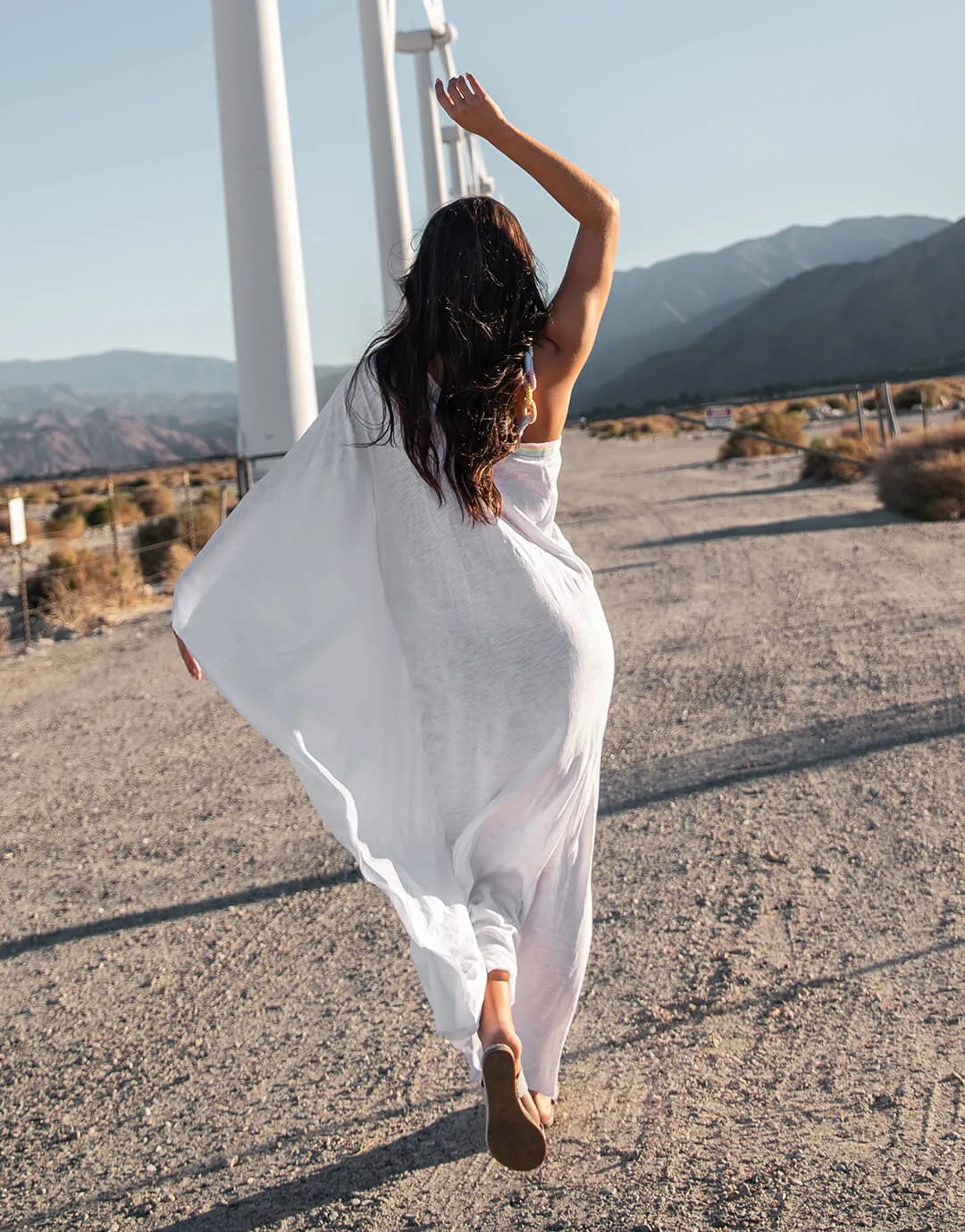 Chain One Shoulder Maxi Dress - White