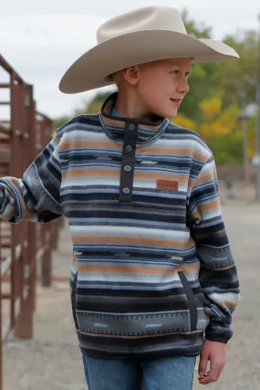 Cinch Boy's Black Gray and Tan Match Dad Fleece Pullover