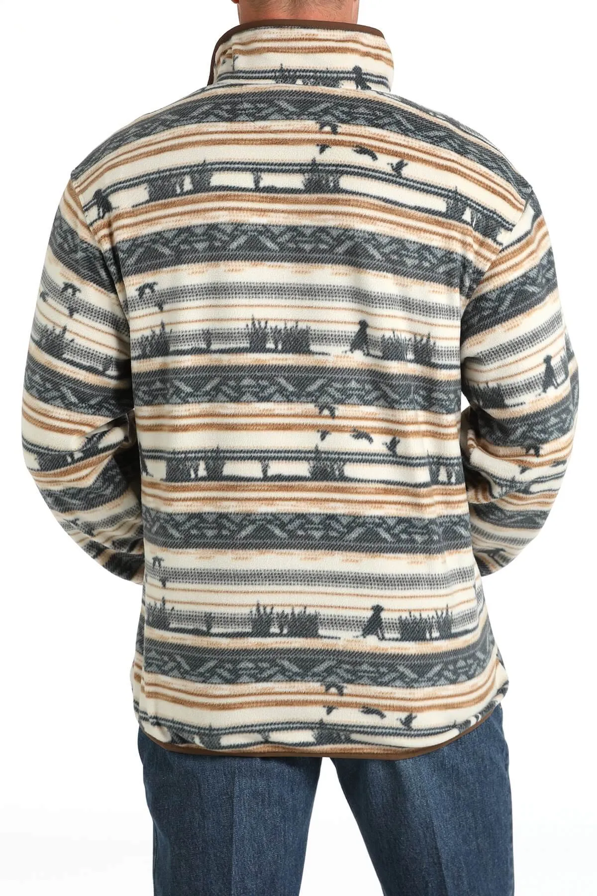 Cinch | Cream Print Fleece Pullover