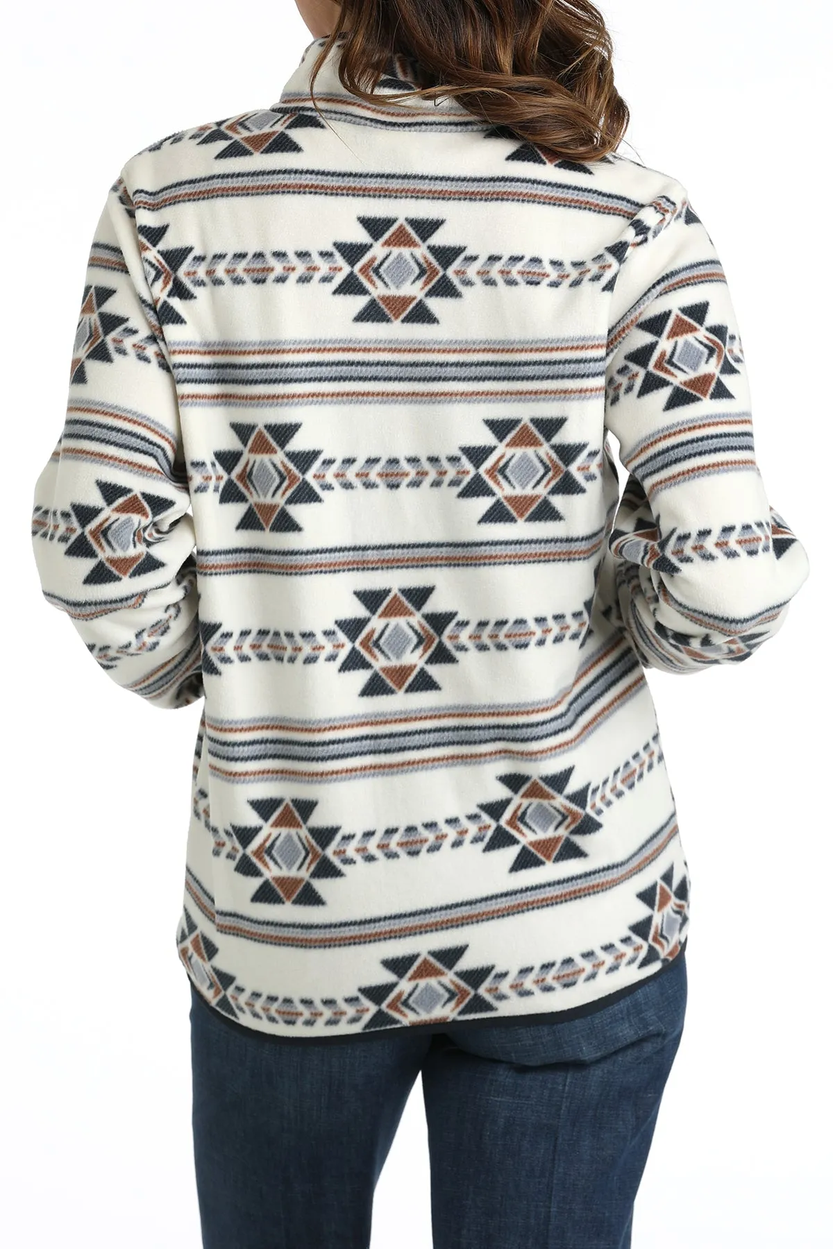 Cinch Cream Southwestern Print Fleece Pullover