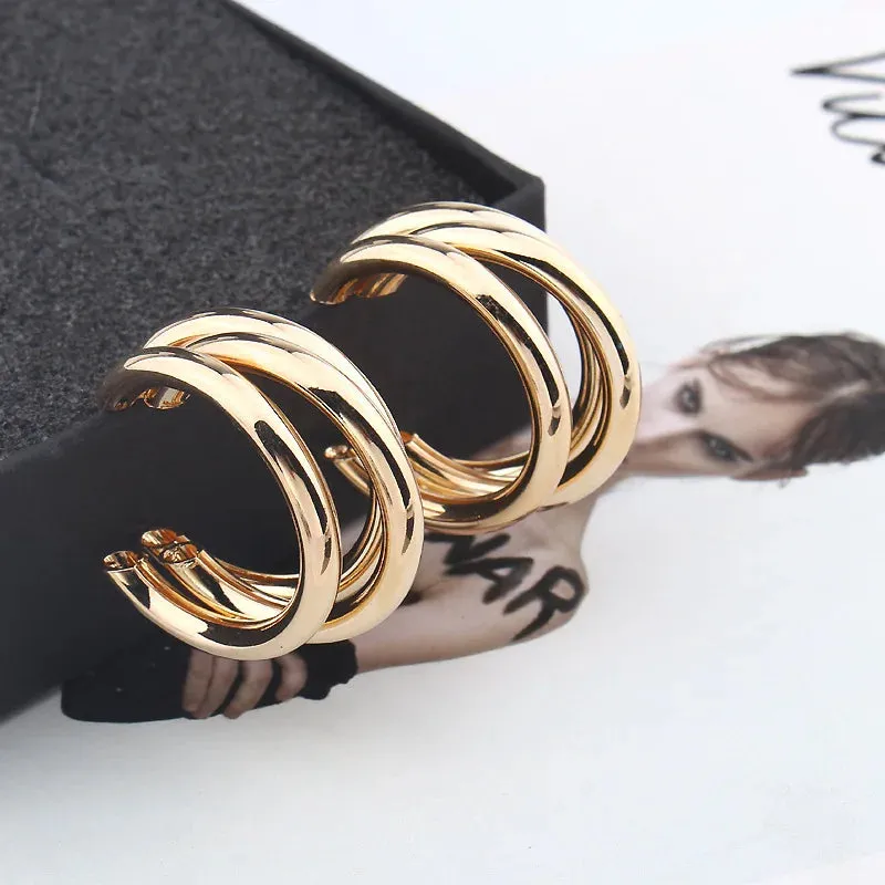 Circle Alloy Vintage Geometric Statement Bohemian Fashion Punk Earring