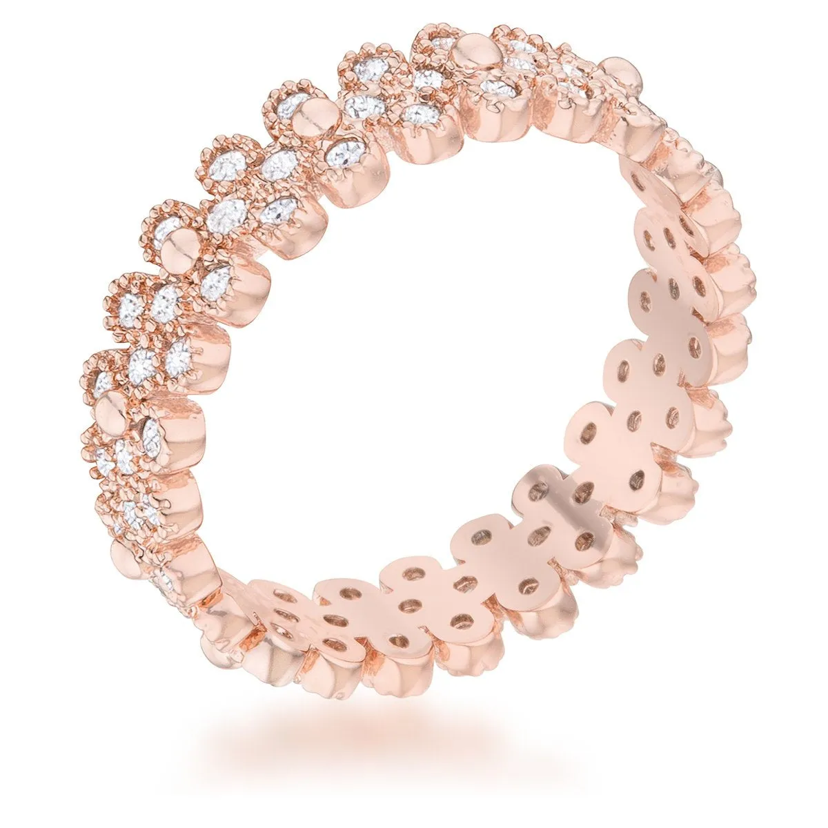 Clara Bohemian CZ Rose Gold Eternity Ring | 1ct