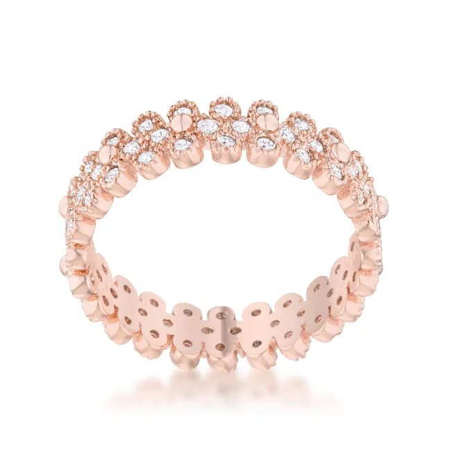 Clara Bohemian CZ Rose Gold Eternity Ring | 1ct