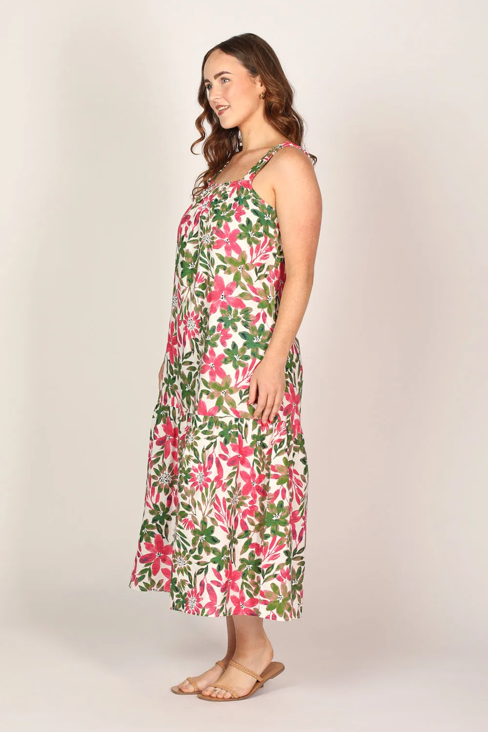 Clara Maxi Dress in Azalea Amore