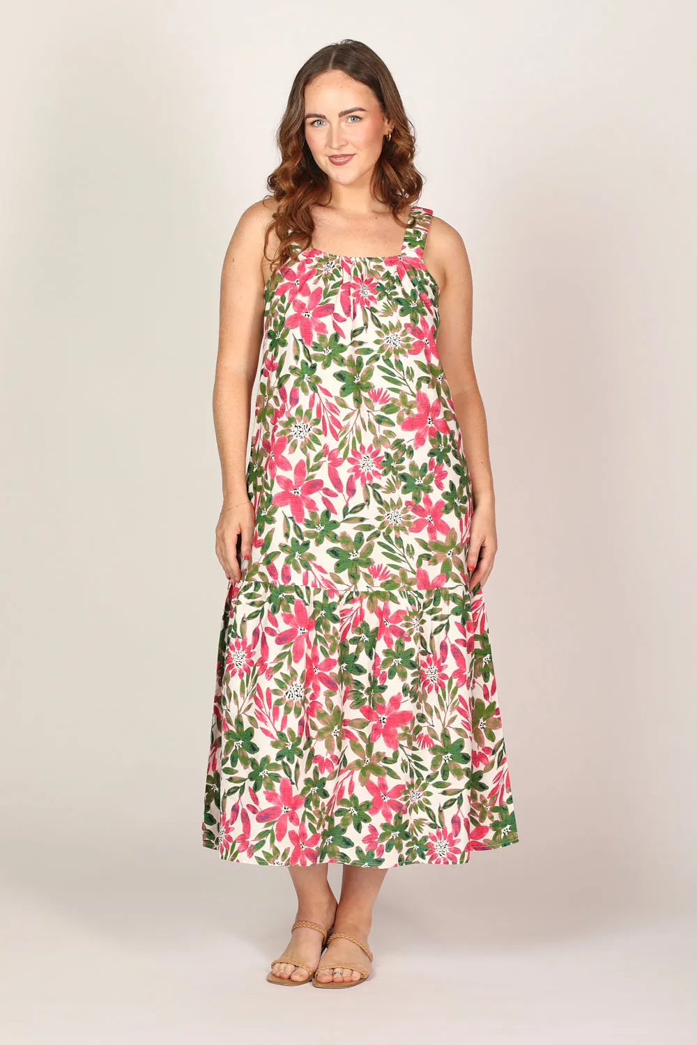 Clara Maxi Dress in Azalea Amore