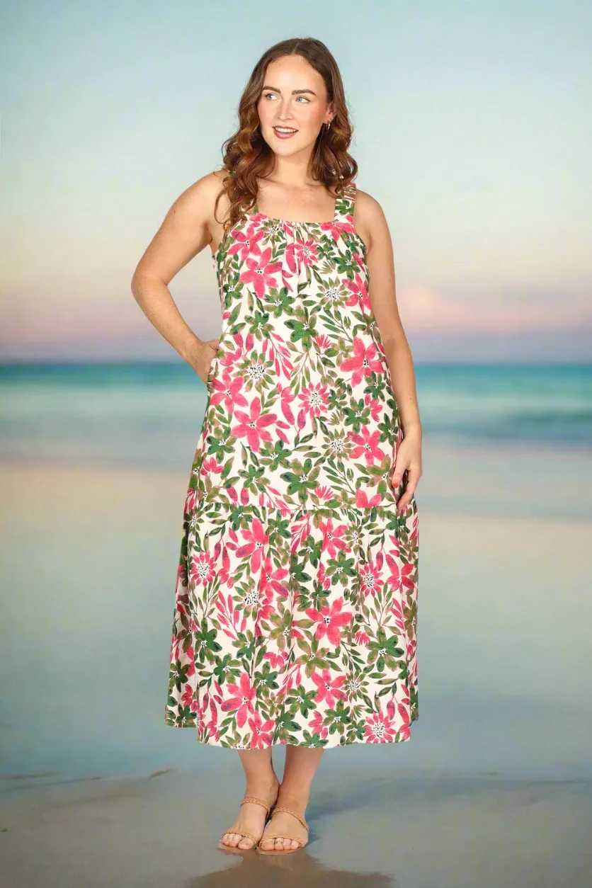 Clara Maxi Dress in Azalea Amore