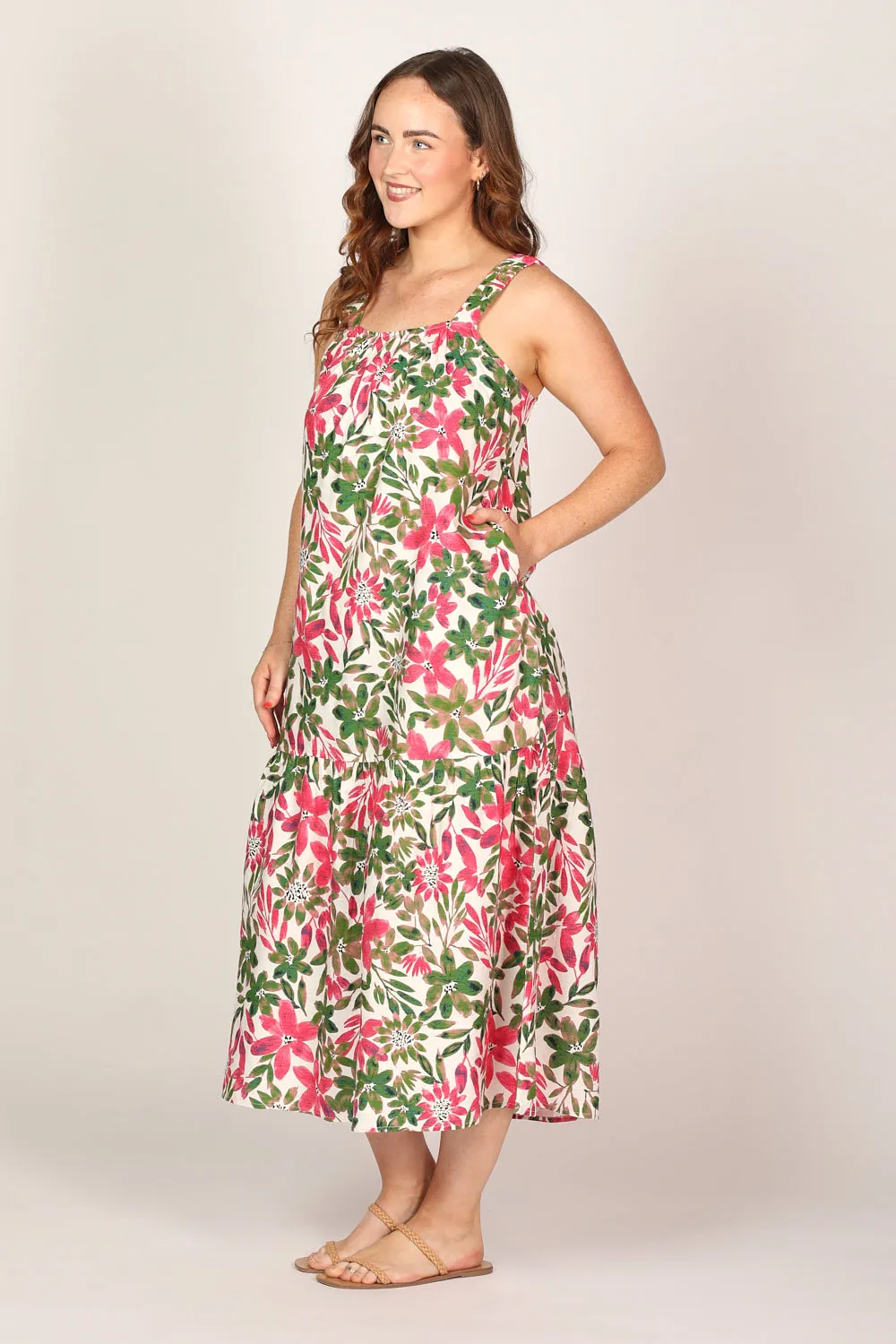 Clara Maxi Dress in Azalea Amore