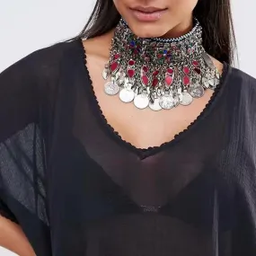 Cleopatra Coin Collar Necklace